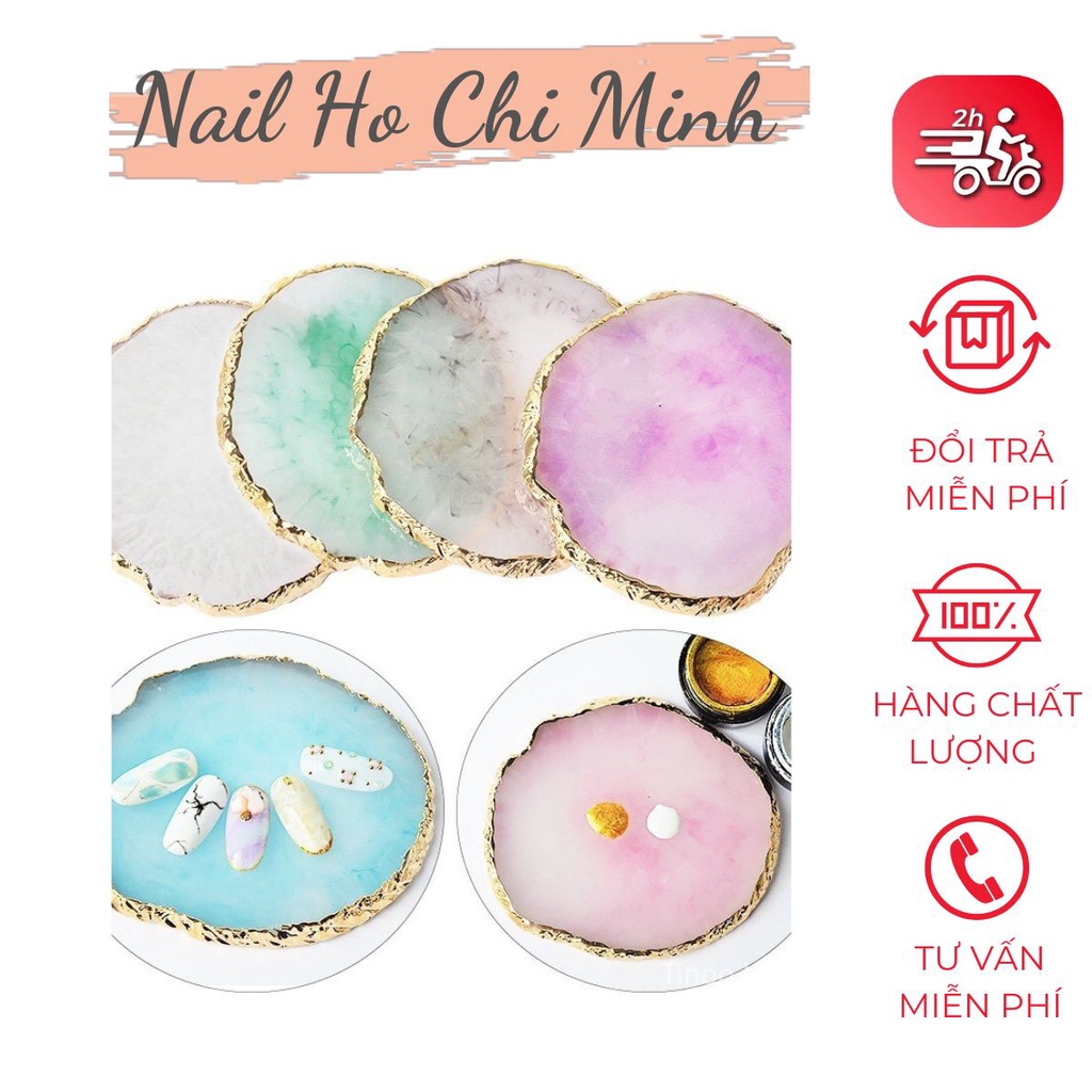Đá cẩm thạch pha sơn gel - Đá tán màu gel vẽ, chụp mẫu nail nhiều màu