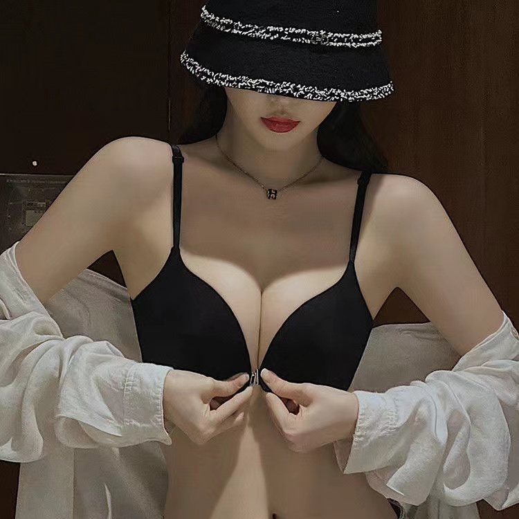 Áo Lót Nâng Ngực Không Gọng 3 / 4 Cup 32-38AB Cài Khóa Trước Không Đường May Quyến Rũ Cho Nữ