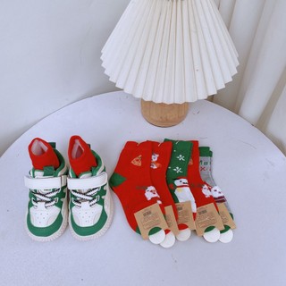 Combo 5 Đôi Tất Giáng Sinh Noel Chất Liệu Len Co Giãn Tốt Cho Bé Trai Bé Gái 2-12 Tuổi
