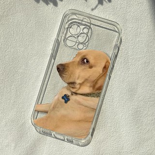 Ốp iphone - Ốp lưng iphone trong suốt cạnh vuông bảo vệ camera Chó vàng sợ hãi dành cho ip 6 đến 16promax - u013