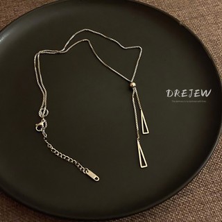 DREJEW Vòng cổ kiểu dây xích mỏng mặt tam giác đơn giản thời trang cao cấp dễ phối đồ dành cho nữ