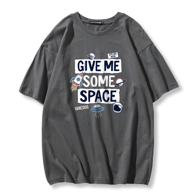 Áo Thun Tay Lỡ Nữ HappyFamily Form Rộng GIVE ME SOME SPACE cotton 100 cao cấp