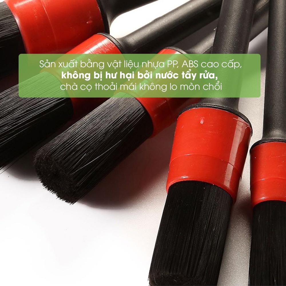 Bộ 5 cây cọ rửa vệ sinh xe ô tô, xe máy chuyên dụng, bộ chổi cọ đồ nghề vệ sinh, chăm sóc ô tô, máy tính,sofa