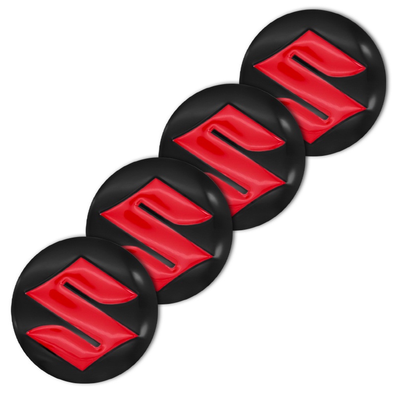 Bộ 4 Miếng Dán Logo 56mm Trang Trí Trục Bánh Xe Hơi Suzuki Swift XL7 vitara Jimny SX4 S-Cross Presso Ciaz ERTIGA Celerio
