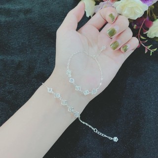 lắc tay hộp vuông , dáng baxic xinh đẹp , bạc 925 sáng - jena sliver