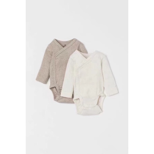 [MD110] KHÔNG KÈM TẤT Body cài chéo cotton Organic NB-9m cho bé trai và gái