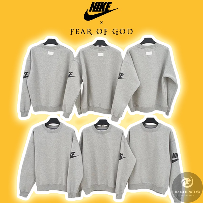 Hight Quality o sweater FEAR OF GOD x NRG Ti Crewneck Dark Grey Heather o sweater FOG x NlKE n b ng