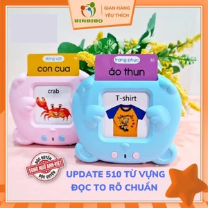 Máy đọc thẻ song ngữ tiếng Anh Việt cho bé update bản 510 từ vựng Binbibo