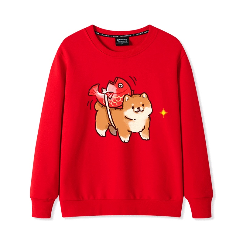 Áo Sweater Nữ HappyFamily In Hình Chú Chó & Con Cá Đáng Yêu Chất Cotton 100 Cao Cấp