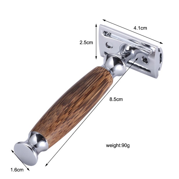 Dao Cạo Râu Nam Cán Gỗ Tự Nhiên ONGTRE, Cao Cấp, Quà Tặng Doanh Nhân, Sinh nhật, Quà Tặng Bạn Trai, Tặng Kèm Lưỡi Cạo