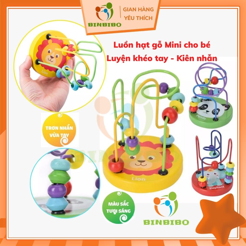 Đồ chơi luồn hạt gỗ mini cho bé luyện khéo tay kiên nhẫn giúp phát triển trí tuệ - Binbibo
