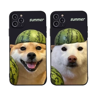 Ốp lưng iphone Cún đội dưa hấu ốp dẻo iphone 16promax 6/6plus/7/7plus/8/8plus/x/xr/xs/11/12/13/14pro/max/promax tr473