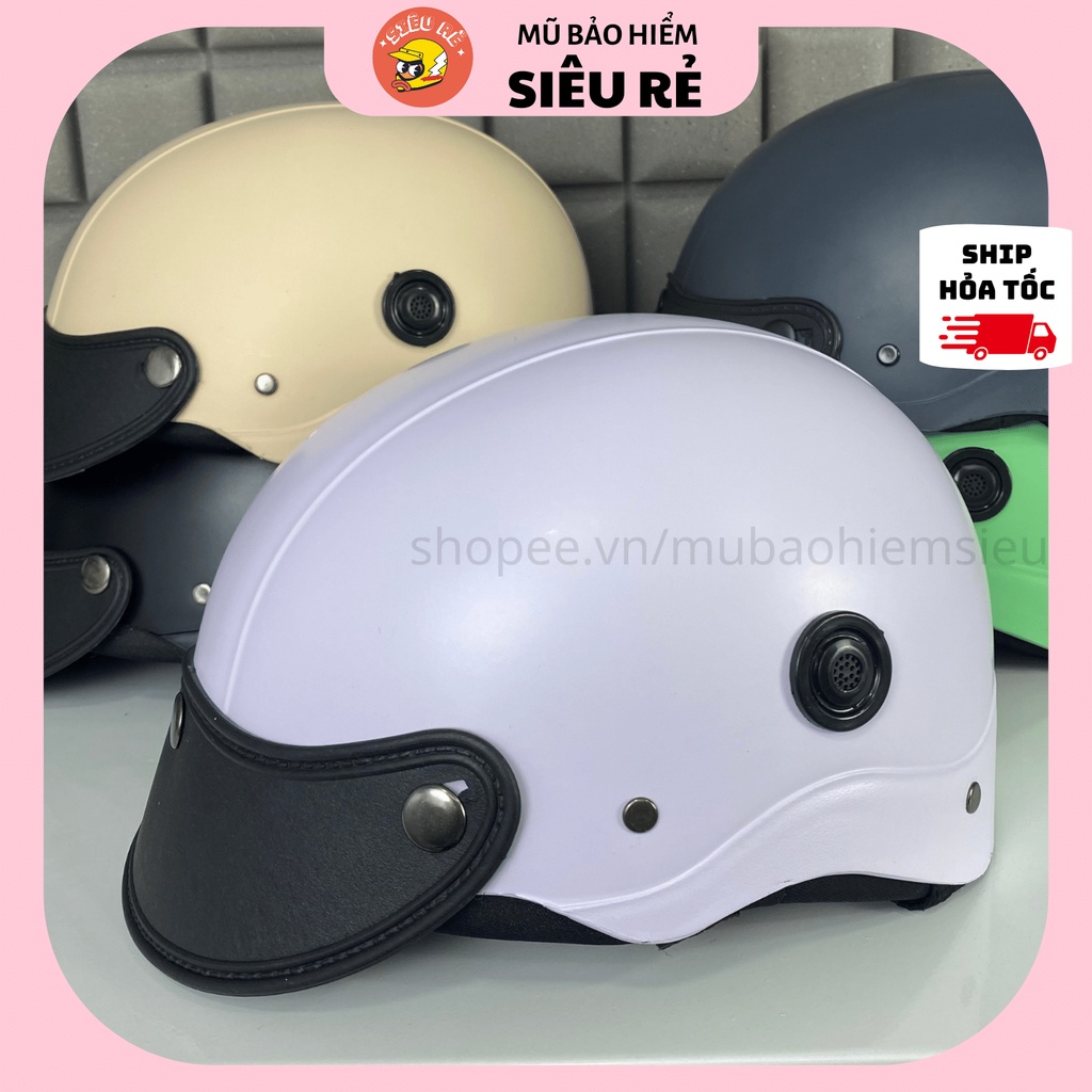 Mũ bảo hiểm nửa đầu chính hãng siêu rẻ có thông gió , nón bảo hiểm đa dạng màu sắc sơn nhám bền màu phù hợp mọi lứa tuổi