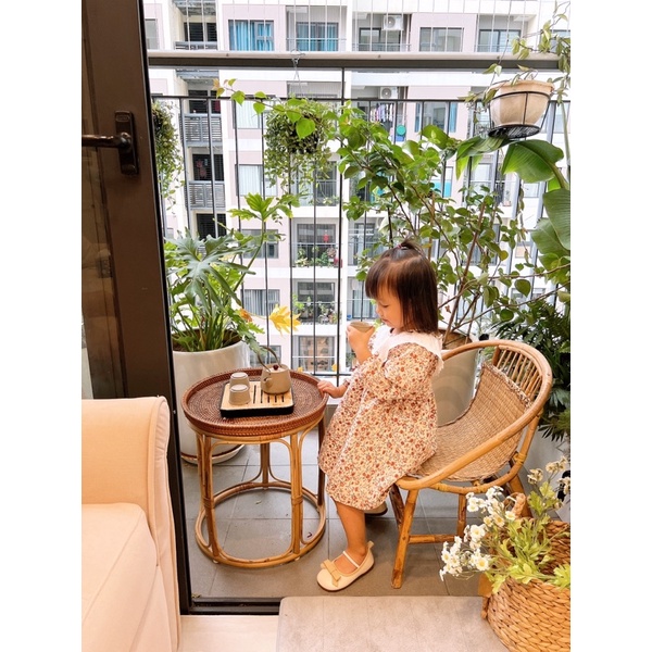 Váy Nhung Tăm Hoa Nhí Cho Bé Gái 2-6 Tuổi