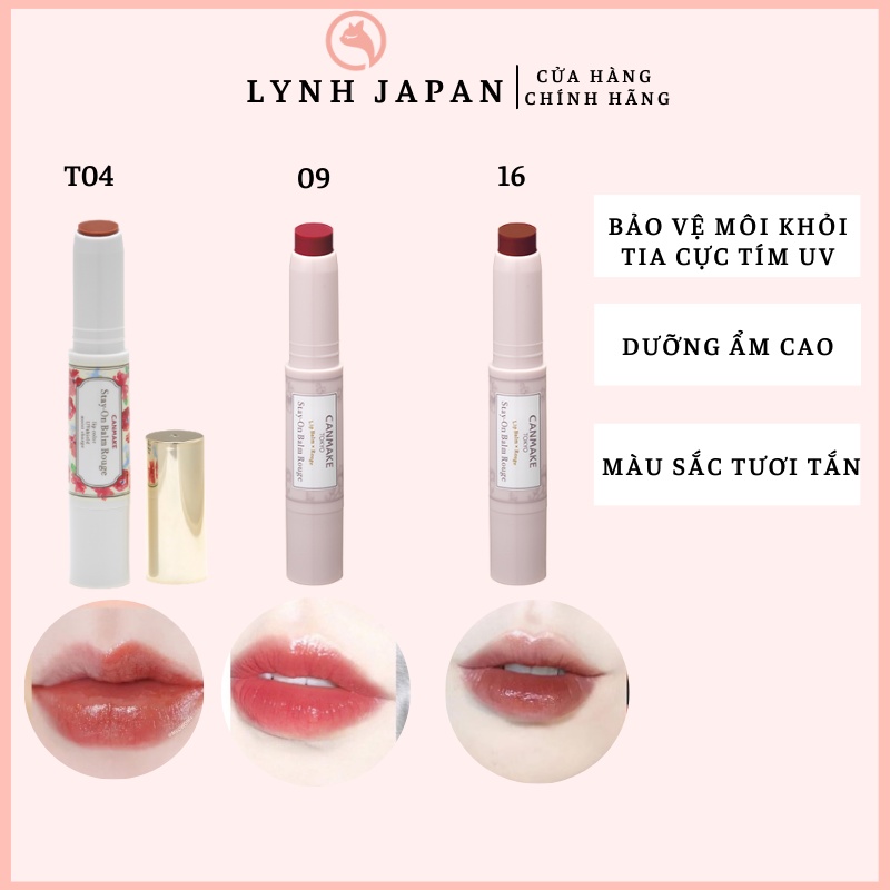 Son dưỡng có màu Canmake Stay On Rouge Balm 09 16 20 Nhật Bản | Shopee ...