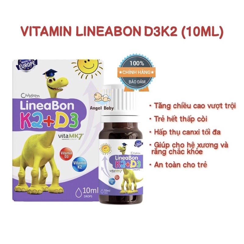 LineaBon vitamin D3 K2 10ml Vitamin tăng chiều cao cho bé chính hãng