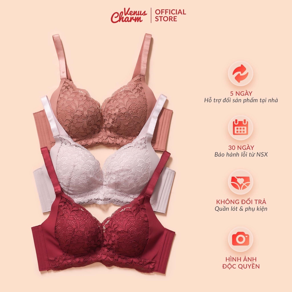 Ảnh Áo lót nữ Venus Charm ren đệm dày nâng ngực 6cm cho form ngực nhỏ bản lưng to 6018 3