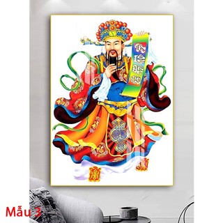 Tranh Treo Tường Thần Tài - Phật Di Lặc - Tranh Treo Phòng Thờ Laminate Tráng Gương