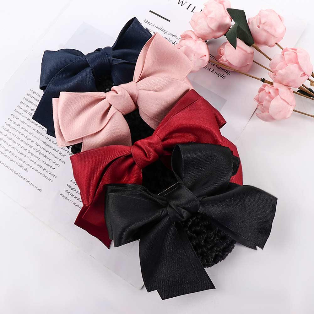 QEARY Hàn Quốc Bun Snood Y Tá Nữ Nơ Kẹp Tóc Mũ Khách Sạn Hairgrips Bao Lưới