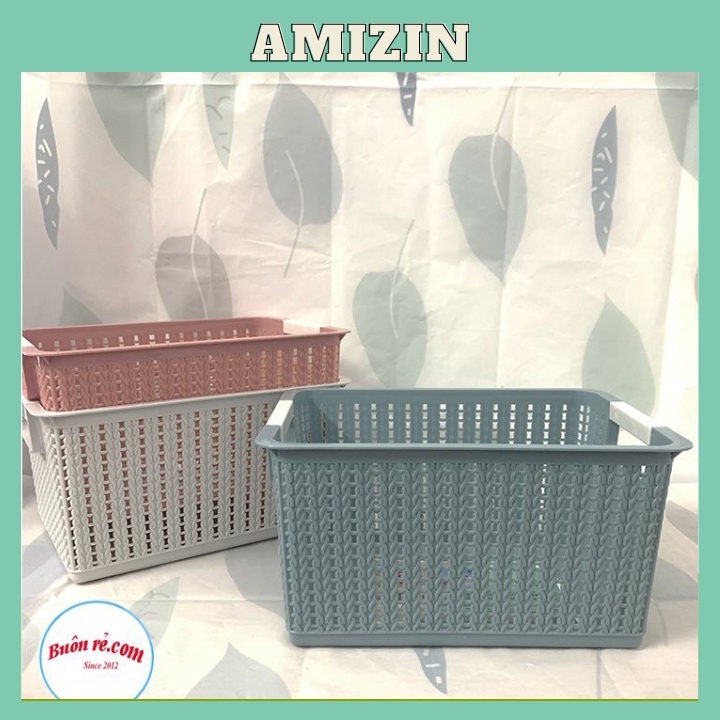 Combo 2 Rổ đan mây đựng đồ đa năng size Trung (3415-2) Việt Nhật -Giỏ đan đựng quần áo, dụng cụ nhà bếp br01262