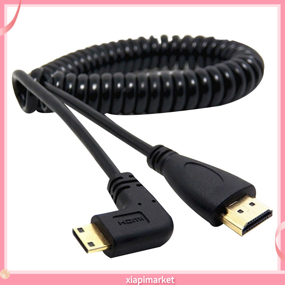 Cáp chuyển đổi Mini HDMI sang HDMI bẻ góc 90 độ cho SLR PC