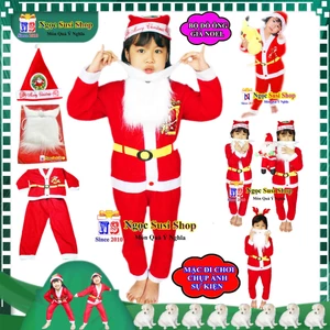 Bộ đồ ông già noel quần áo noel cho bé Từ 1 - 11 Tuổi CHẤT VẢI NỈ [BÁN LẺ GIÁ SỈ]