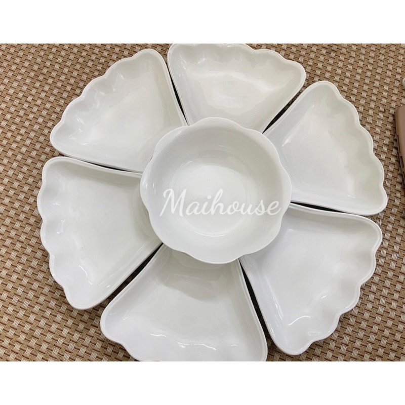 Bộ Bát Đĩa Hoa Mặt Trời - Sứ Loại 1 Men Trắng | Shopee Việt Nam