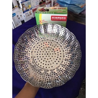 Vỉ Hấp Inox Đa Năng, Gấp Gọn Linh Hoạt, Lỗ Thoát Hơi Đều