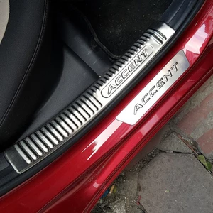 Ốp bậc cửa inox xe Hyundai Accent 2018-2022, nẹp bước chân Accen loại inox cao cấp