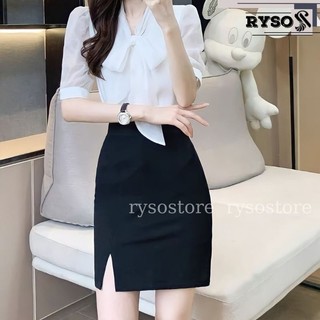 Chân Váy Công Sở Chữ A Xẻ Tà Trước Chất Mango Cao Cấp Siêu Thanh Lịch Nhẹ Nhàng Cho Nữ CV02 RYSO