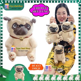 [HÀNG HOT] THÚ NHỒI BÔNG CON CHÓ PUG  SIÊU CƯNG CHO BÉ - GẤU BÔNG CON CHÓ PUG SIÊU CƯNG