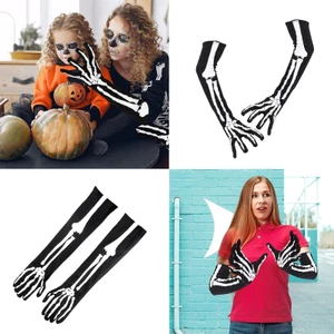 Găng tay bộ xương YOI Halloween ngắn dài đầy đủ ngón tay in xương cho nam giới