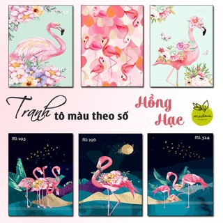 [TỔNG HỢP] Tranh Tô Màu Theo Số Madoca Khung 40x50cm Chim Hồng Hạc