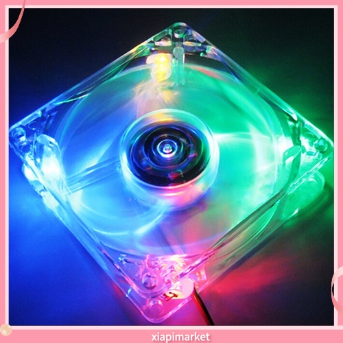 Quạt tản nhiệt màu trong suốt 8cm tích hợp đèn LED cho PC
