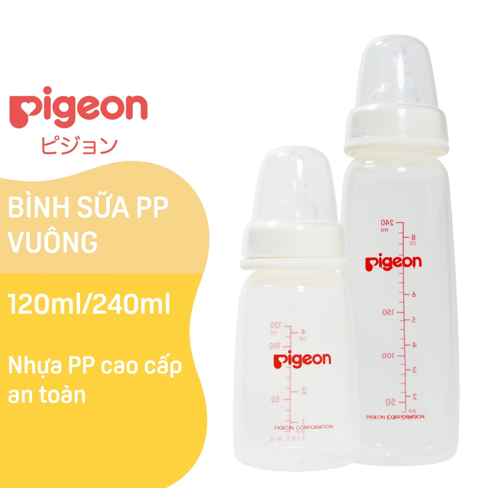 Bình Sữa PP Vuông Pigeon Flexible 120ml/240ml