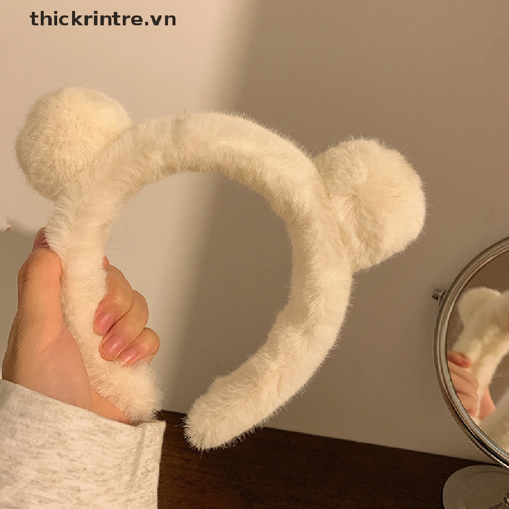 THI Bé Gái Dễ Thương Sang Trọng Tai Gấu Băng Đô Thu Đông Vòng Hoạt Hình Bé Gái Kid Băng Đô Quấn Tóc Mũ Đội Đầu Phụ Kiện Tóc VN