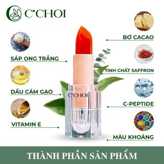 [Đỏ Pha Lê] Son Dưỡng Saffron C'CHOI - Dưỡng Ẩm Mềm Môi - Cải Thiện Thâm Môi - Màu S03