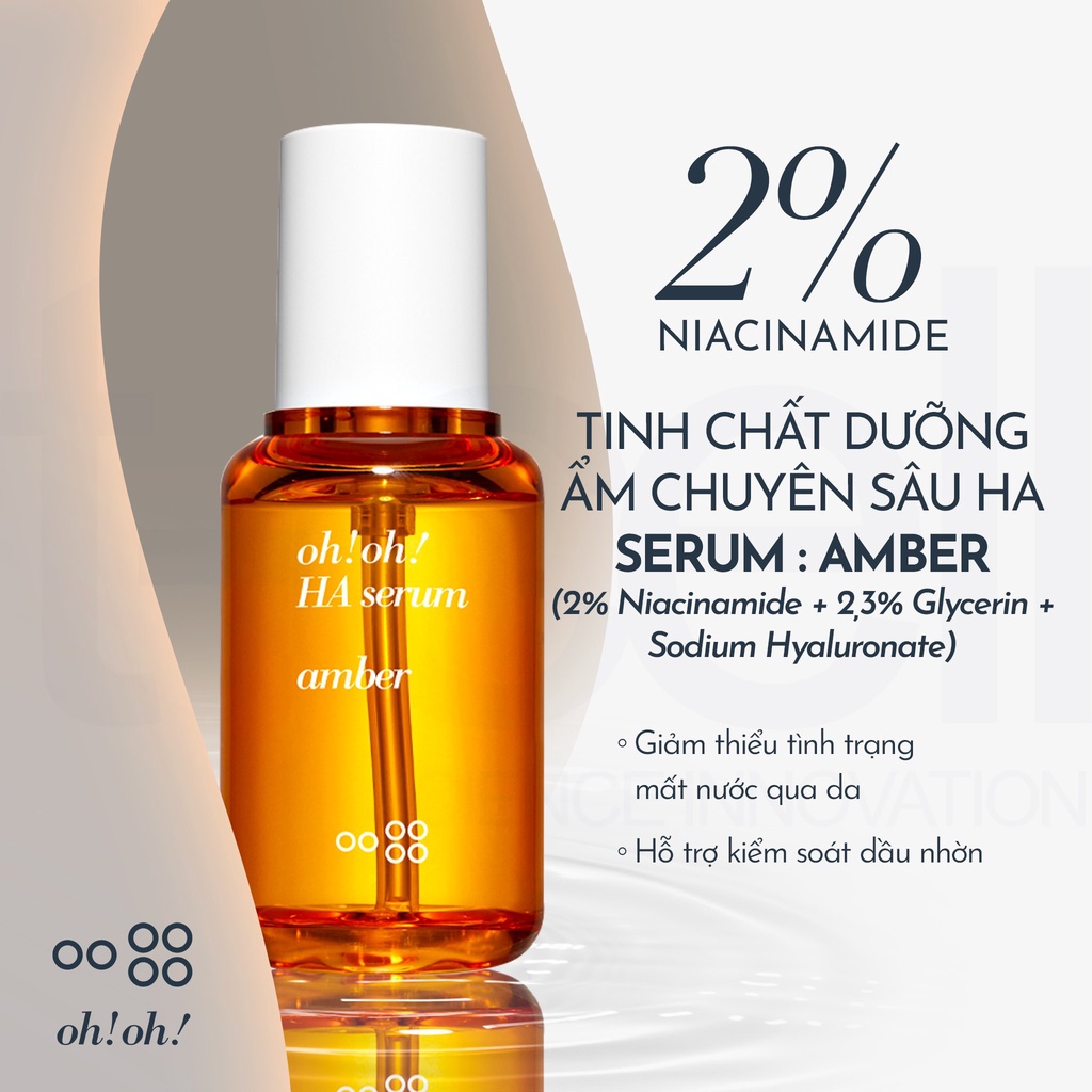 Tinh Chất Dưỡng Ẩm Căng Bóng Da Chuyên Sâu oh!oh! HA Serum Amber (30ml)