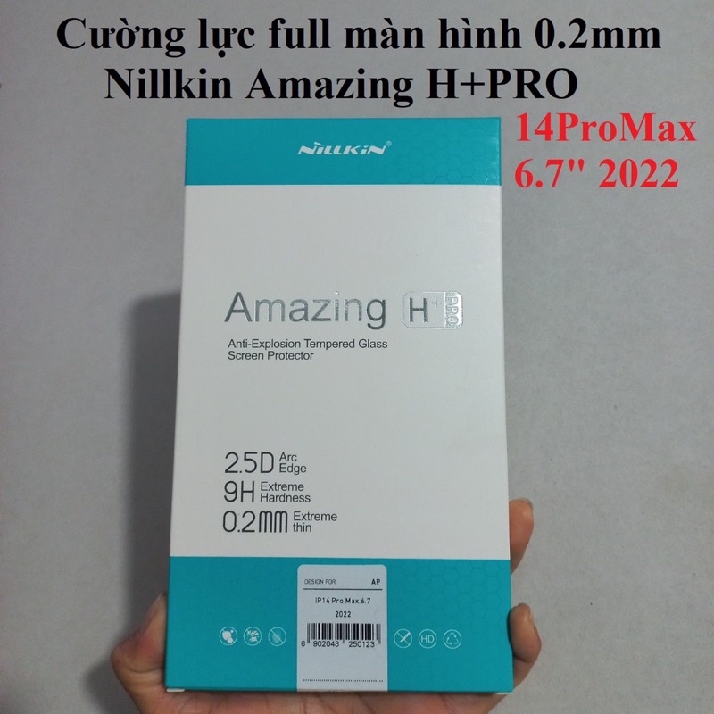 Kính Cường Lực iPhone Nillkin Amazing H+Pro không viền cho iPhone 12 đến 17 pro max