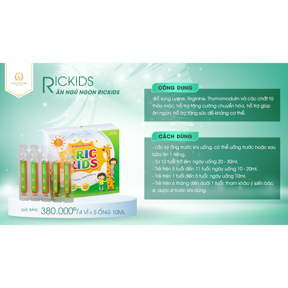 Ảnh Siro Ăn Ngủ Ngon Ric Kids Kohinoor 10ml 4