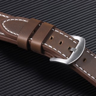 Dây Đeo Bằng Da Có Khóa Bằng Thép Không Gỉ 18mm 20mm 22mm 24mm