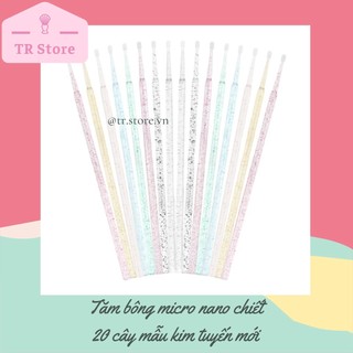 20 tăm bông micro nano chiết kim tuyến hỗ trợ trang điểm, kẻ mắt eyeliner,...