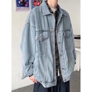 Áo khoác Jean Thêu Chữ Nổi From Rộng, Áo Bò Nam Nữ Thời Trang Unisex Phong Cách Hàn Quốc