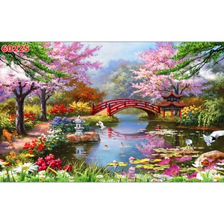 Tranh phong cảnh thiên nhiên tươi đẹp, tươi mát, trong lành, tạo cảm giác tươi mát