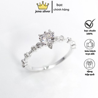nhẫn bạc nữ , nhẫn hoa hồng , bạc 925 - jena sliver