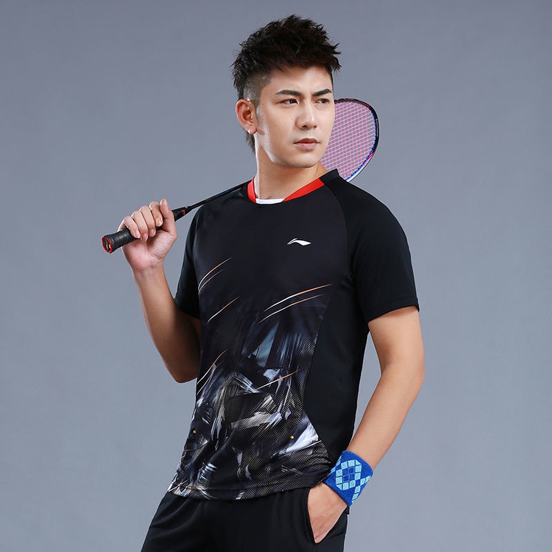 Li Ning Bộ Đồng Phục Thể Thao Cầu Lông Tay Ngắn Cổ Tròn Nhanh Khô Cho Nam Và Nữ