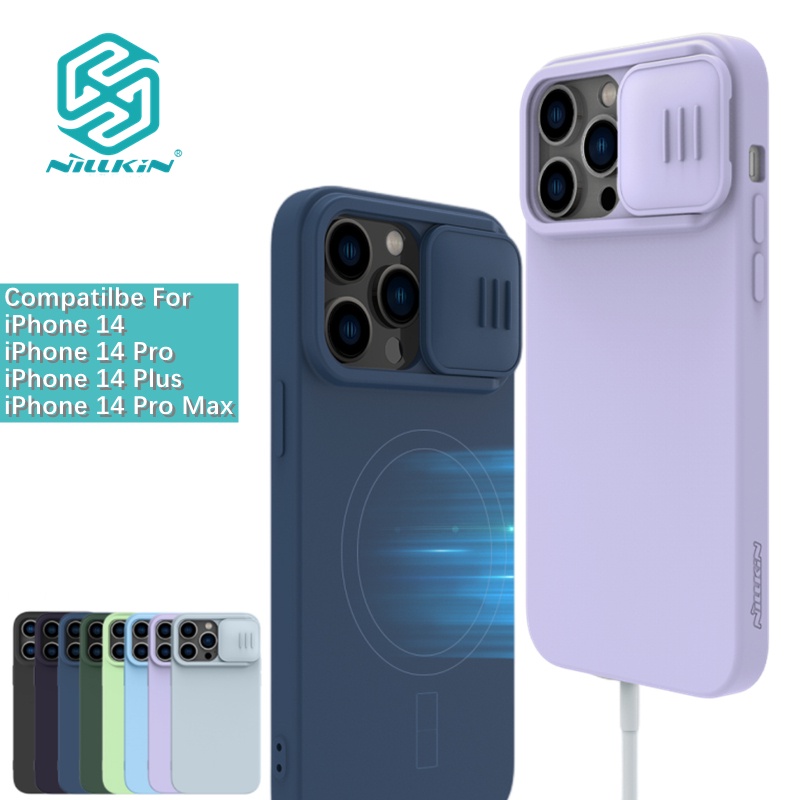 Nillkin Cho iPhone 14 Pro Max / iPhone 13 / iPhone14 Plus CamShield Silky Silicone Từ Tính Bảo Vệ Ống Kính Máy Ảnh Trượt Vỏ Điện Thoại Ốp Lưng Vỏ Tương Thích