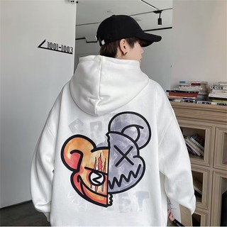 Áo Khoác Hoodie Lót Nỉ Tay Dài Dáng Rộng In Chữ Phong Cách Mỹ Thời Trang Thu Đông Cho Cặp Đôi Cỡ M-8XL