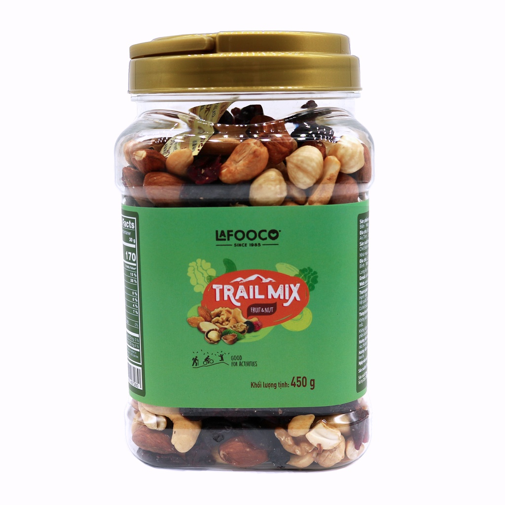 Hạt dinh dưỡng và hoa quả, quả mọng Trail mix 450g/ hủ LAFOOCO