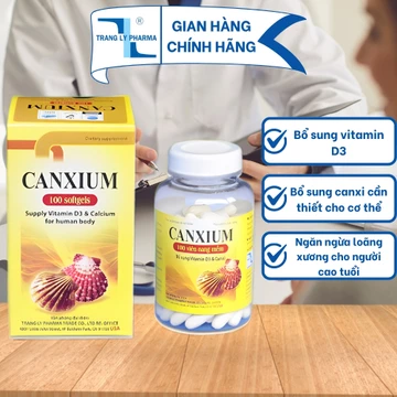 Viên uống Canxium Soflgel bổ sung canxi, vitamin D3 giúp phát triển chiều cao lọ 100 viên - 60 viên Trang Ly Pharma